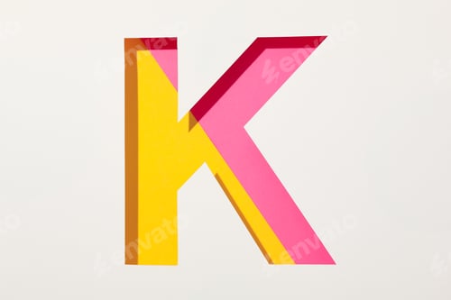 Preview: Two color letter T on white background, space for text