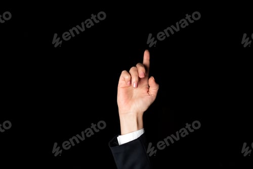 Preview: Businesswoman Pointing Important Infortmations With One Finger.