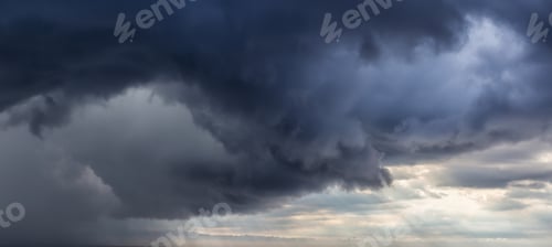 Preview: Panoramic View of a Dramatic Cloudscape during stormy weather day