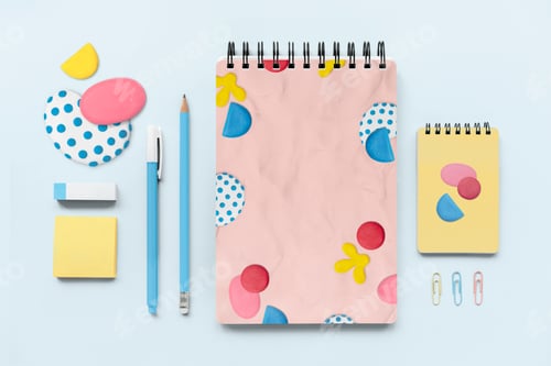 Preview: Creative stationery set in cute clay craft kids pattern