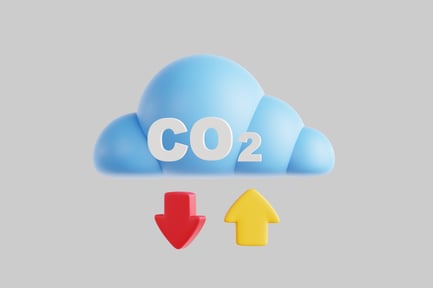 Preview: Co2 cloud icon with downward arrows