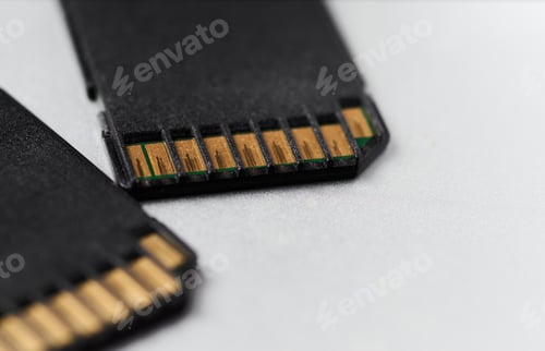 Preview: Close-up view of memory cards