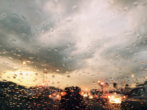 Preview: rain drops on wind car screen