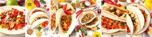 Preview: Collage of photos with taco dish, different angle