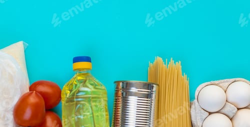 Preview: Food delivery home. Donation and charity. Selective focus.