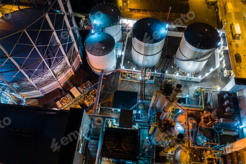 Preview: To kwa wan, Hong Kong 29 January 2019: Hong Kong gas factory at night