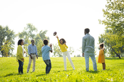 Preview: Beautiful happy african american family bonding at the park