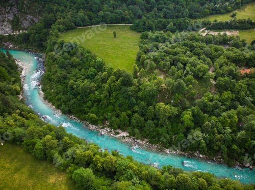 Preview: Turquoise Soca river near Kobarit, Slovenia