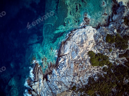 Preview: Beautiful rocky coastline aerial view