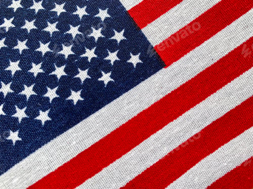 Preview: Closeup of textured patriotic United States flag background for Presidents and Independence Day