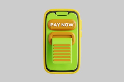 Preview: Mobile phone with "pay now" display