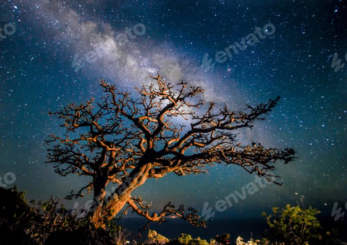 Preview: Wiliwili tree in Hawaii at night