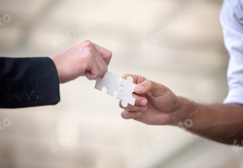 Preview: business team touching hands together after complete a deal in meeting.