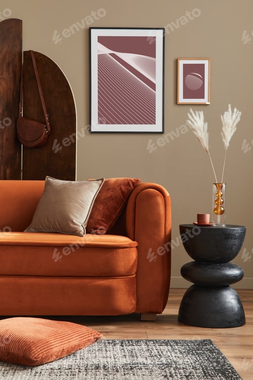 Preview: Minimalistic concept of stylish living room interior