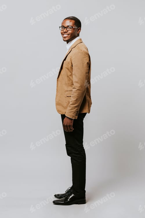 Preview: Businessman full body side portrait