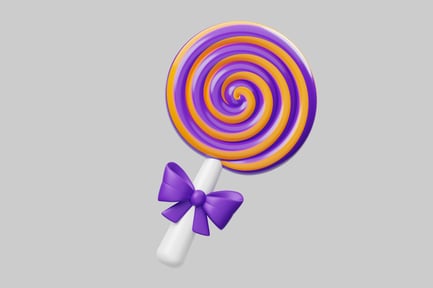 Preview: Swirl lollipop with purple bow