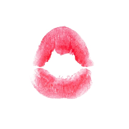 Preview: Lipstick kiss marks isolated on white background
