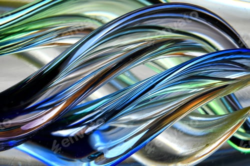 Preview: Full frame closeup of swirling blown glass - abstract vortex swirl background
