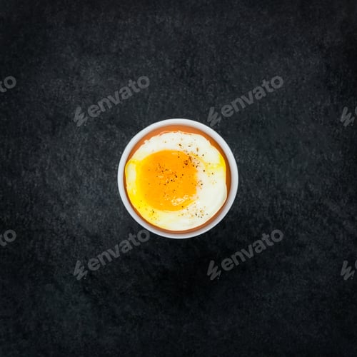 Preview: Boiled Egg on Dark Background