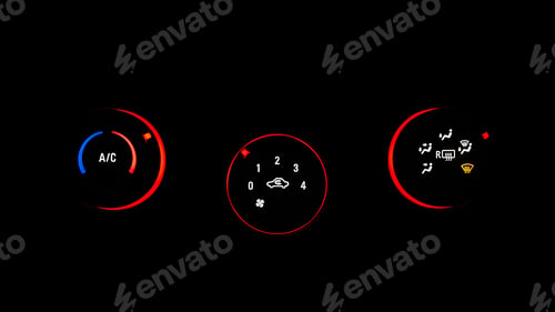 Preview: Closeup shot of a car dashboard isolated on a black background