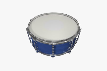 Preview: Blue metallic snare drum with white drumhead