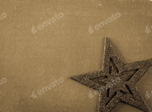 Preview: Star Christmas Decorations In Vintage Style For Background
