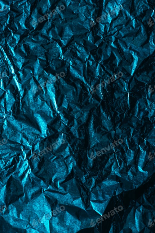 Preview: beautiful glittering abstract crumpled blue foil background