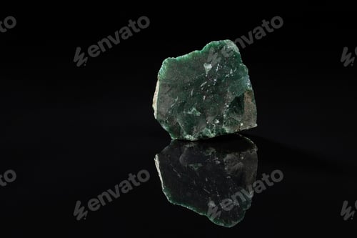 Preview: Uncut Green Moss Agate Gem Stone on Black