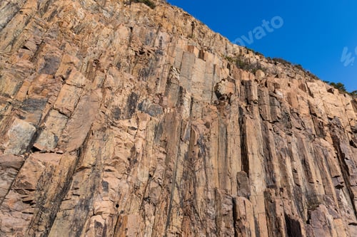 Preview: Hexagonal rock formation in geopark near east dam in sai kung of Hong Kong