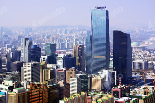 Preview: Downtown Cityscape Of Seoul, South Korea On A Smoggy Day.