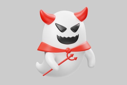 Preview: Cartoon devil ghost with trident