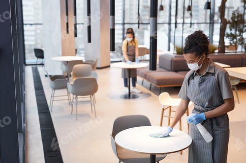 Preview: Workers Sanitizing Cafe