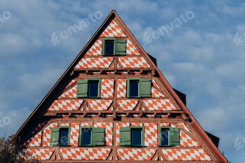 Preview: old wooden beam houses with white and orange plaster. Fishermen's Quarter.