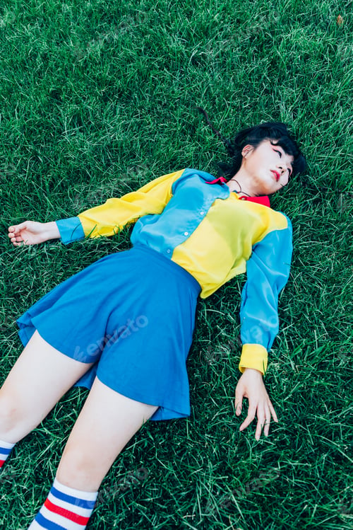 Preview: Young asiatic woman outdoor