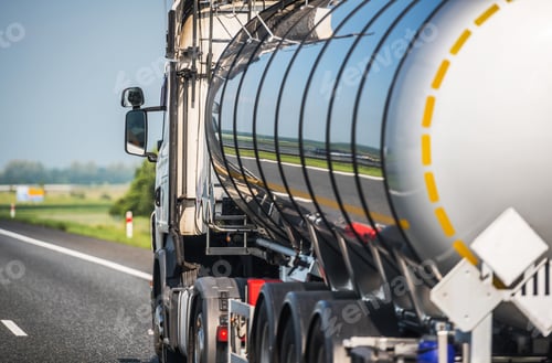 Preview: Tank Trailer Semi Truck on a Highway
