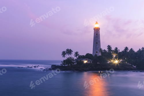Preview: Enchanting illuminated lighthouse on Sri Lankan coast