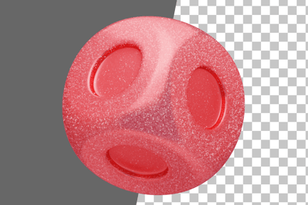Preview: Glitter Abstract Red Rounded Dice 3D Icon