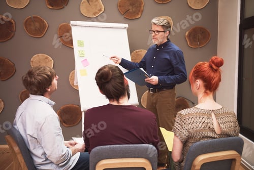 Preview: Group of people have meeting with manager