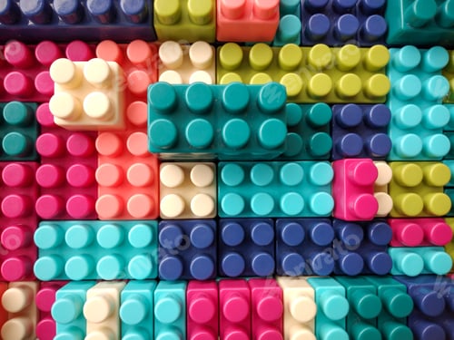 Preview: Close up of colorful toy blocks background