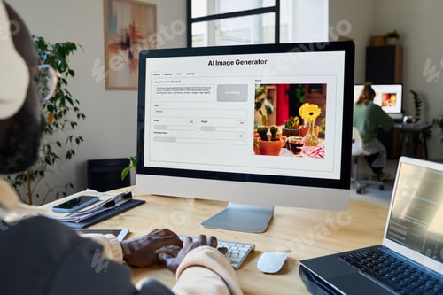 Visualização: Designer usando ou testando um novo produto