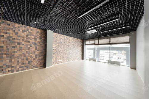Preview: Large gym for fitness classes with large windows