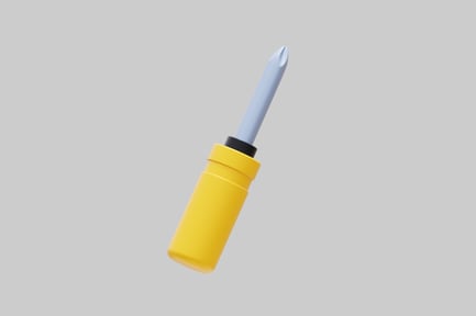 Preview: Screwdriver with yellow handle and gray shaft