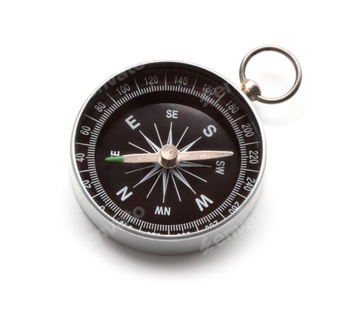 Preview: Old compass on white