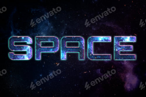 Preview: SPACE word typography text on galaxy background
