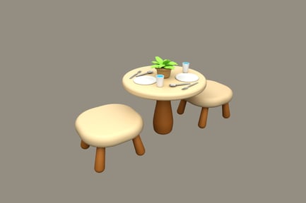 Preview: Dining Set Icon 3D Illustration