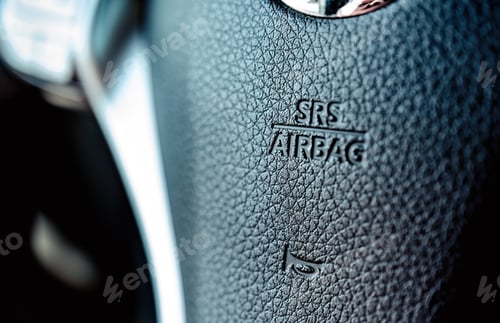 Preview: Air Bag sign on a steer wheel in the car