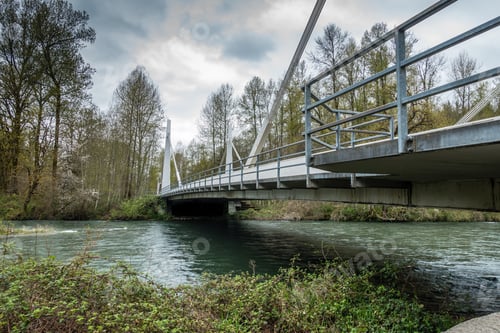 Preview: A View Of The Bridge Over The Green River At Flaming Geyser State Park In Washington State.