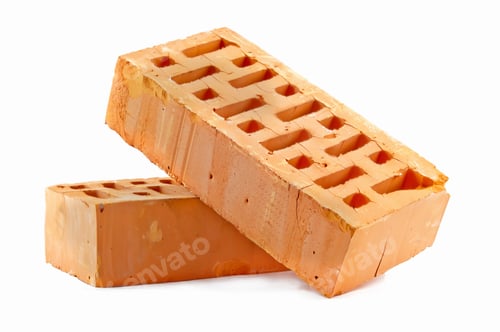 Preview: Two Orange Bricks Stacked on White Background