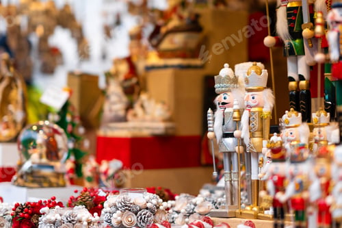 Preview: Christmas Market Stall with Nutcrackers and Holiday Decor