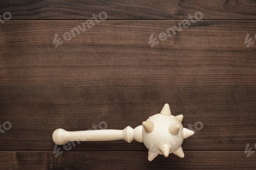Preview: wooden toy mace on the table
